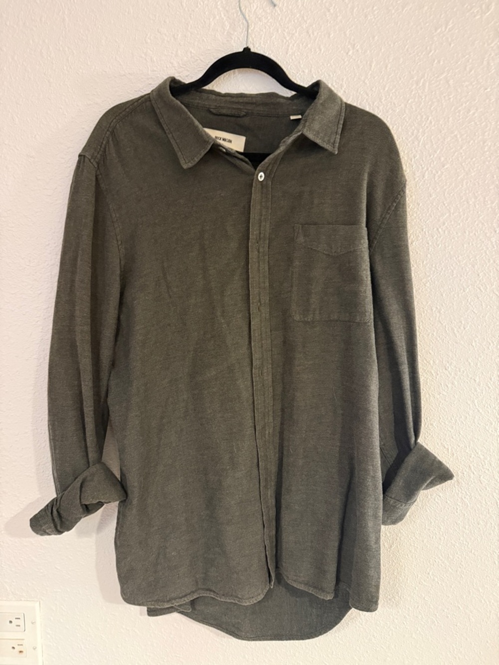 Buck Mason Charcoal Gray  Lightweight Shirt